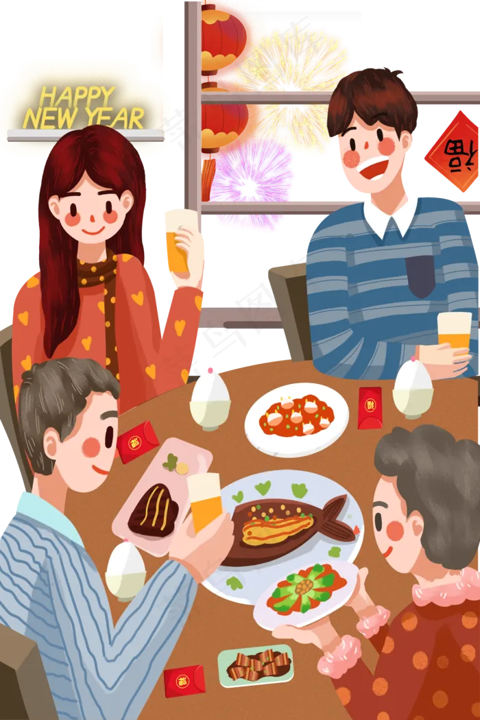 元旦跨年2021新年聚餐(2000X2999(DPI:300))psd模版下载