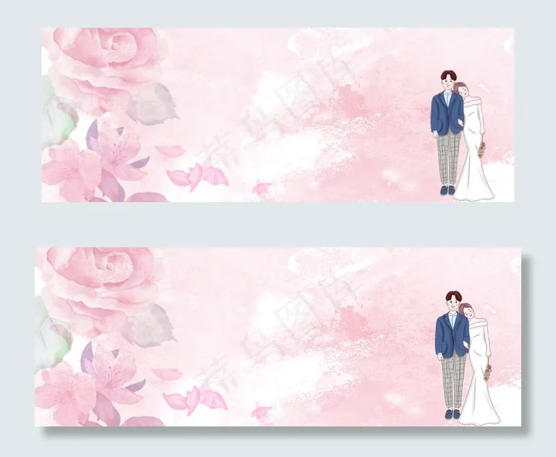 粉色浪漫banner(1900*700px 	       )psd模版下载