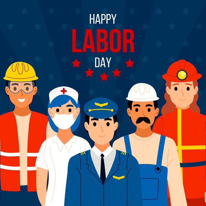 劳动节手绘背景