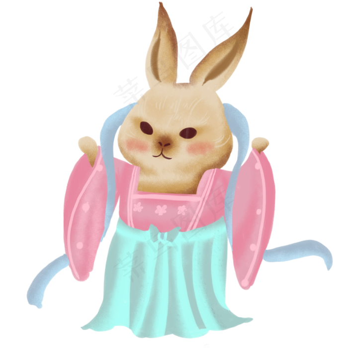 人像玉兔(3000X3000(DPI:300))psd模版下载