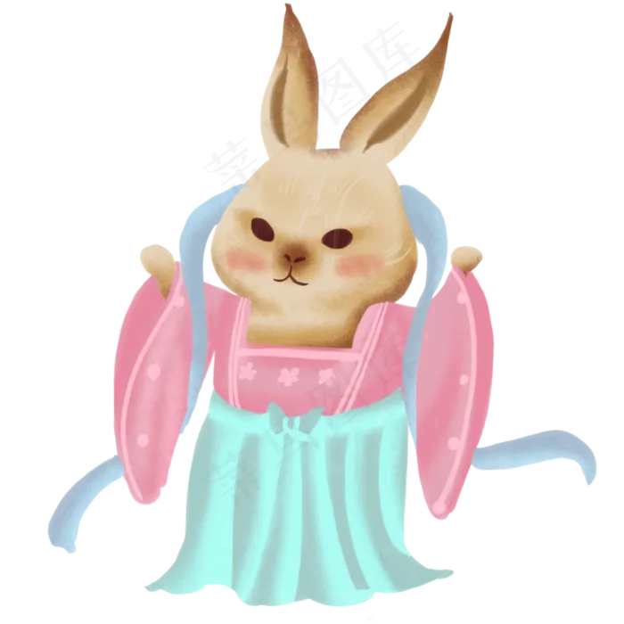 人像玉兔(3000X3000(DPI:300))psd模版下载