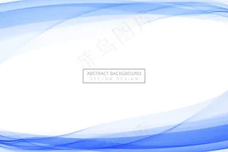 抽象的蓝线流动的蓝色波浪背景