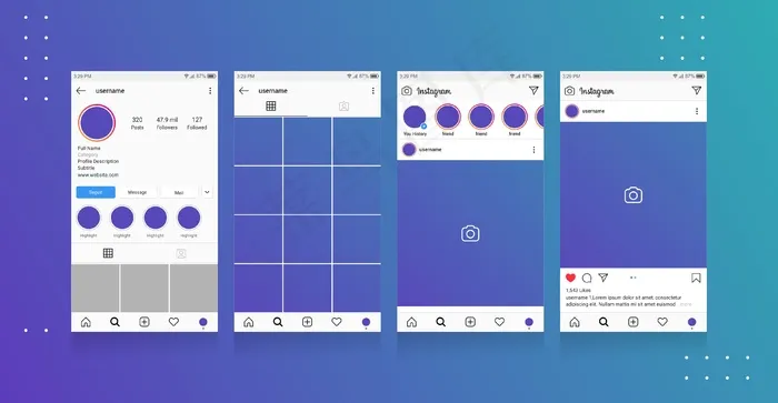 Instagram嫒样机eps,ai矢量模版下载