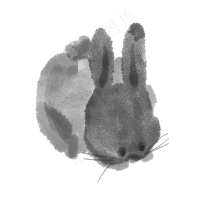 水墨中秋节可爱月兔(2048X2048(DPI:132))psd模版下载