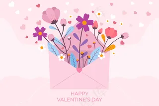 带问候语的情人节背景