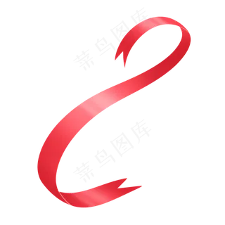 大红色S形状飘带丝带彩带