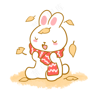 白兔与围巾