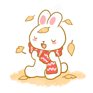 白兔与围巾