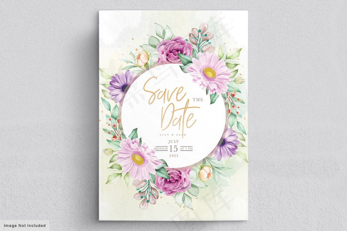 手绘花卉婚礼请柬