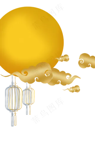 月圆之夜祥云灯笼