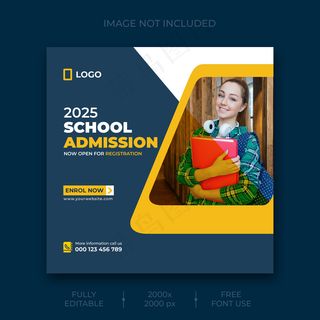 学校入学社交媒体帖子模板