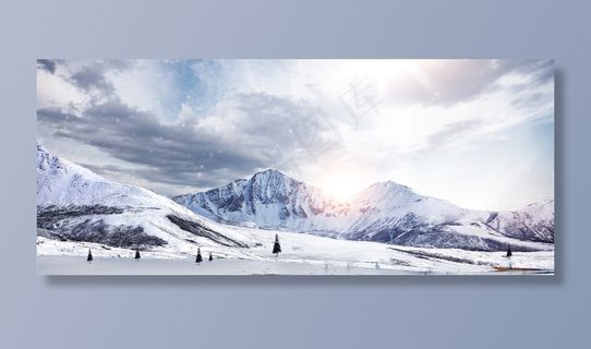 大气雪山商务实景背景