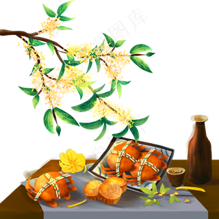 中秋佳节螃蟹桂花