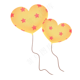 黄色可爱七夕情人节星星气球
