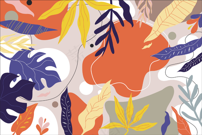 平面设计抽象花卉背景