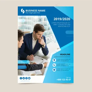 带照片的抽象商务宣传单,DM传单