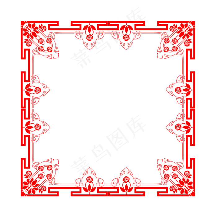 中国喜庆复古红色边框