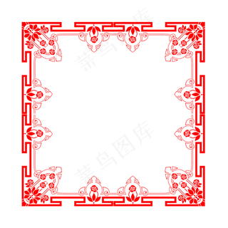 中国喜庆复古红色边框