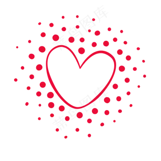 红色矢量通用爱心扩散圆点