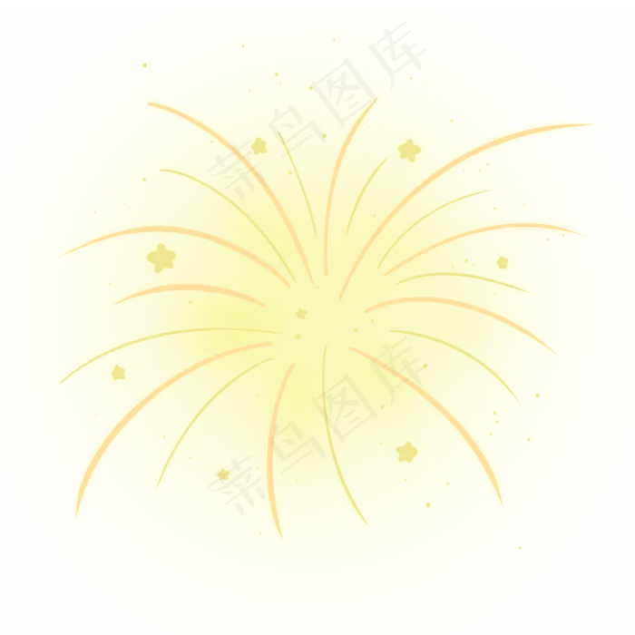 金黄色浪漫七夕情人节星星烟花(2000X2000(DPI:300))psd模版下载