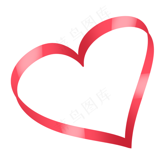 粉红色七夕情人节心形彩带丝带飘