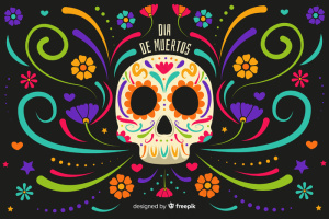 平面设计día de muertos背景