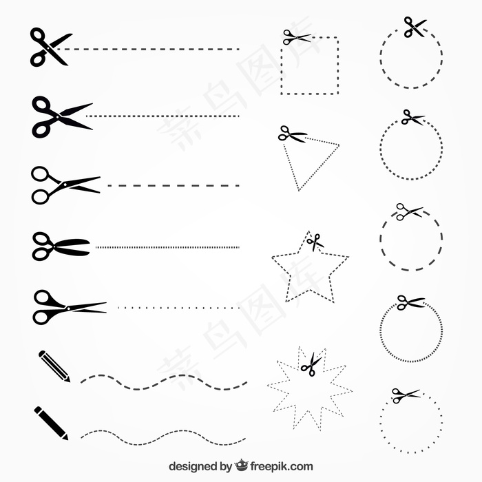 剪线剪刀eps,ai矢量模版下载