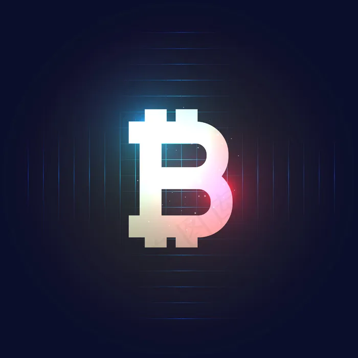 深蓝色背景上的比特币符号eps,ai矢量模版下载
