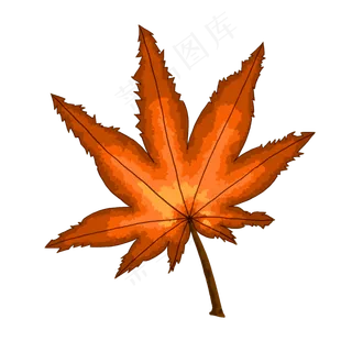 渐变斑驳的秋天红色叶子