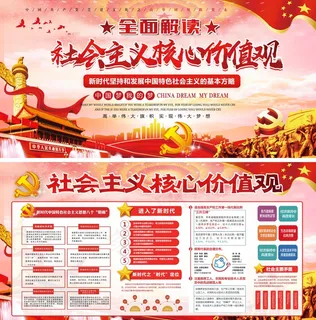 全面建设*核心价值观展板设计