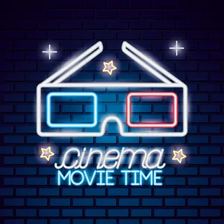 电影时间霓虹灯标志