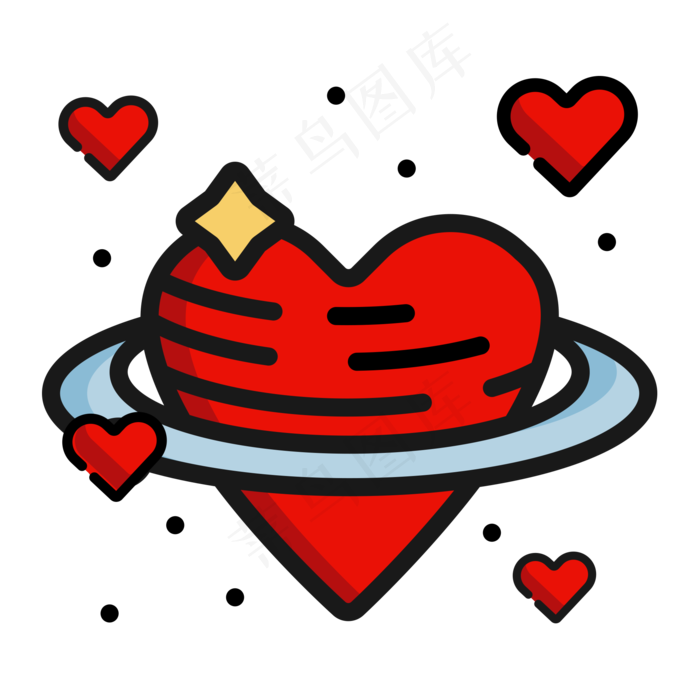 七夕情人节爱心元素商用元素