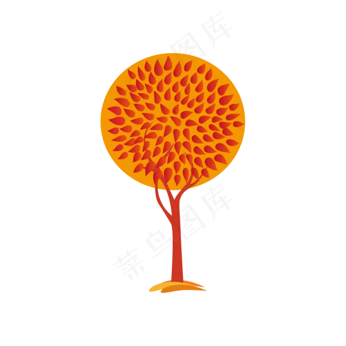 抽象秋天的树矢量图(2000X2000(DPI:300))ai矢量模版下载