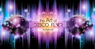 音乐之夜活动的迪斯科俱乐部横幅banner背景。