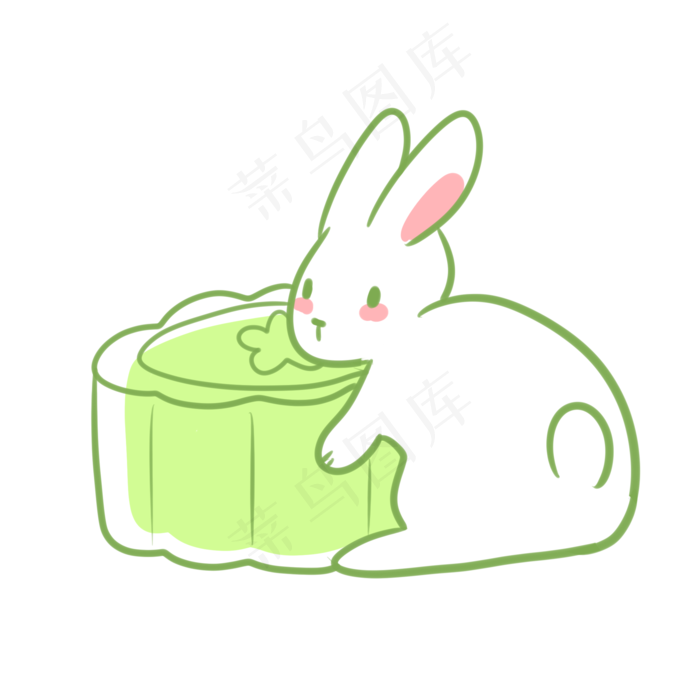 玉兔和抹茶冰皮月饼(2100X2100(DPI:300))psd模版下载