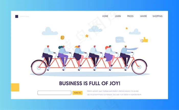 引导商人指向前进方向登录页eps,ai矢量模版下载