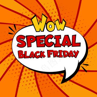 黑色星期五销售漫画横幅banner模板。波普艺术