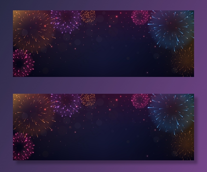 夜景背景上鲜艳的焰火