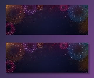 夜景背景上鲜艳的焰火