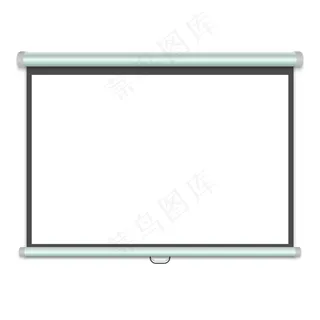 3d逼真投影屏幕，演示白板。矢量图解