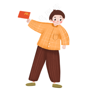 国庆节卡通小男孩人物
