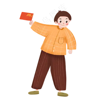 国庆节卡通小男孩人物