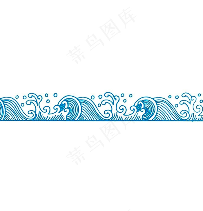 中国风海浪插画边框素材-6
