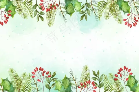 水彩画圣诞背景概念