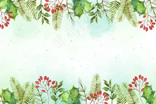 水彩画圣诞背景概念