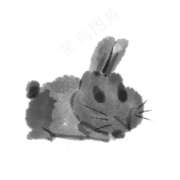水墨可爱中秋节月兔(2048X2048(DPI:132))psd模版下载