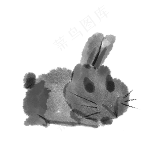 水墨可爱中秋节月兔