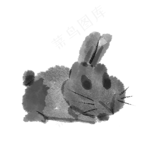 水墨可爱中秋节月兔