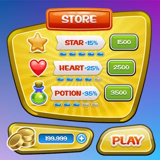 游戏界面。存储带有奖励和成就图标的屏幕。