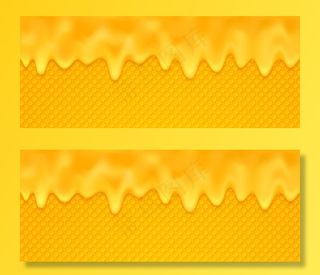 橘黄色的蜂蜜背景与蜂巢融为一体。